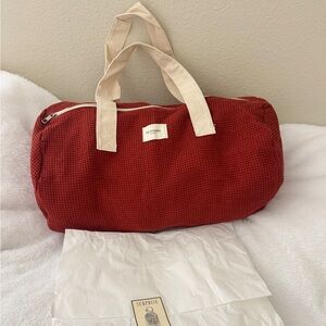 Sezane Octobre waffle bowling bag in rust color/ new